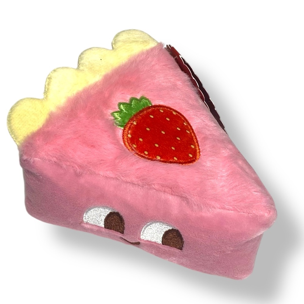 Barkbox Straw Betty Cheesecake Slice  Dog Toy Plush Strawberry Squeaker NWT